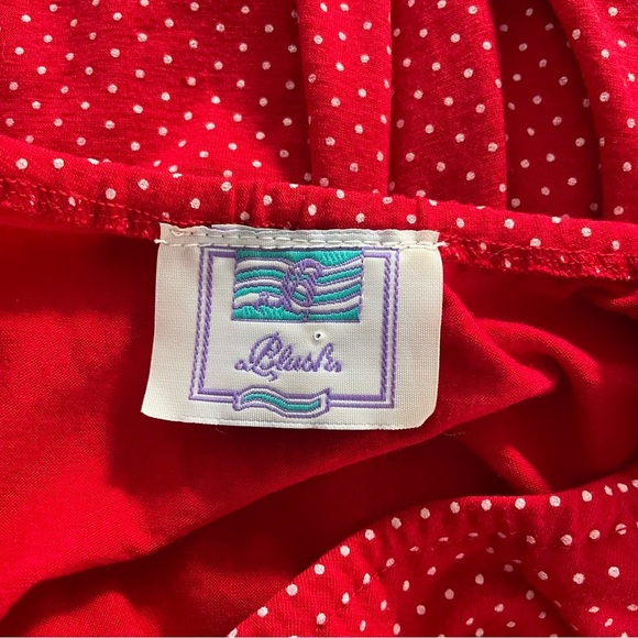 Blush Rockabilly Polka Dot Midi Dress Smocked Waist Red White Size Small - Picture 8 of 9